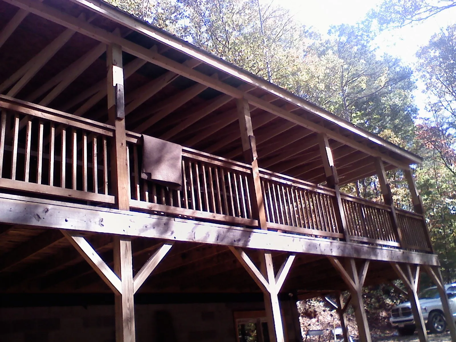 Timber framing under a new elevated porch and deck — Roof Leak Repair in Mammoth Cave by Roofing Brothers